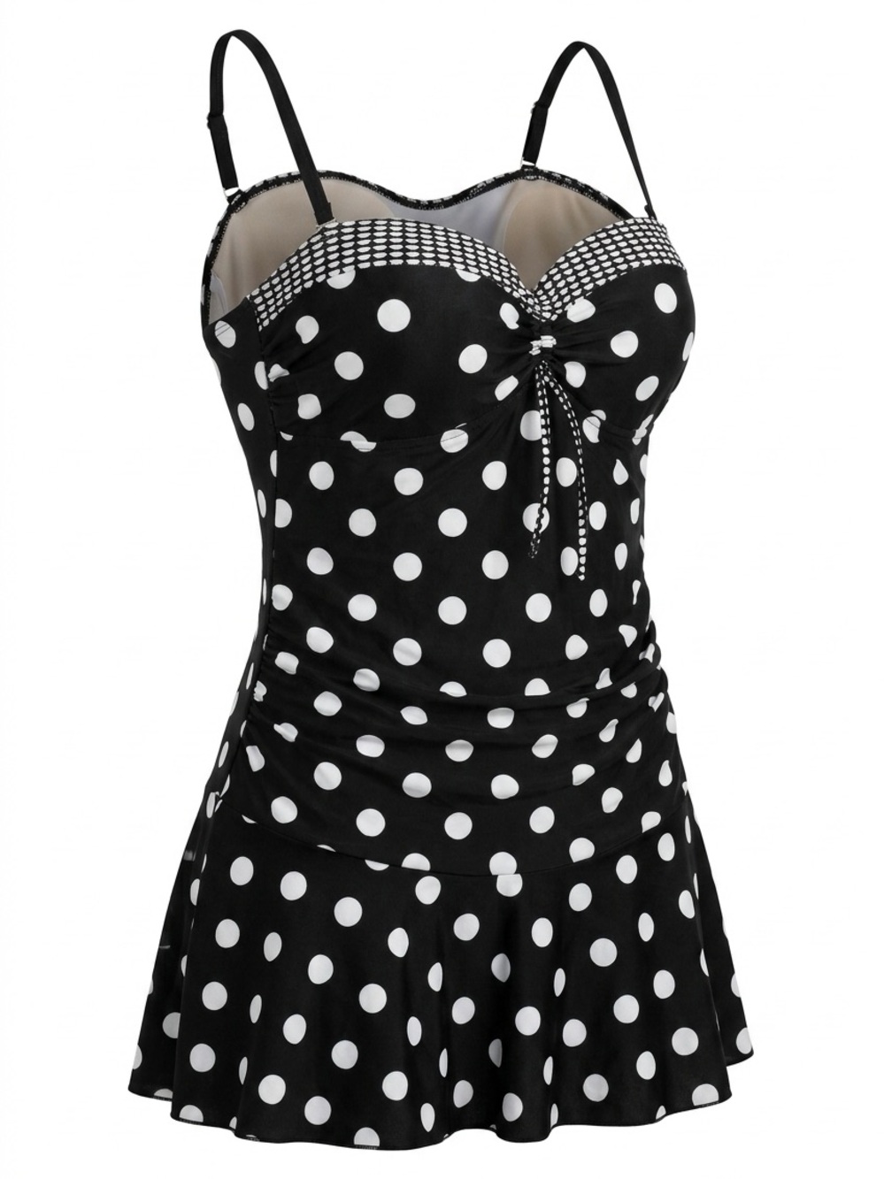 Black and White Polka Dot Swimdress